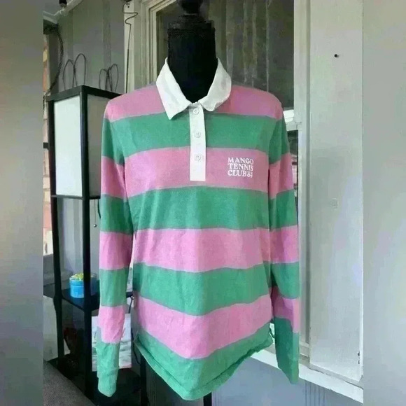 Mango Tennis Club 84" Collared Long Sleeve Tops E02 - Picture 8 of 13